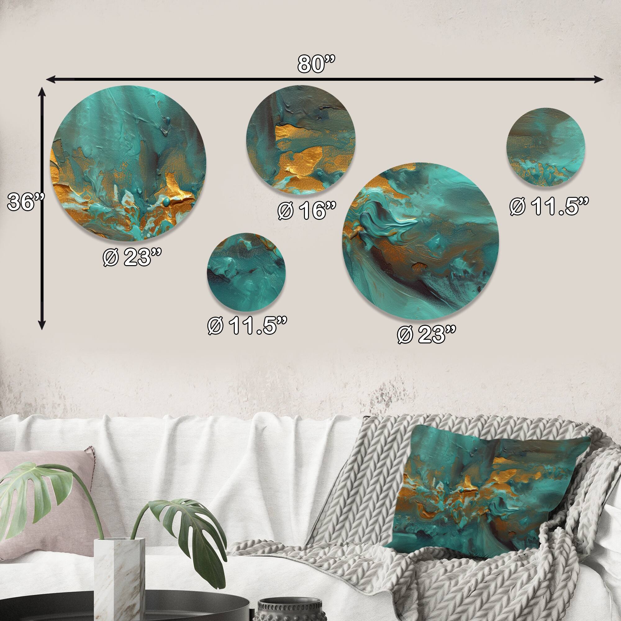 Designart "Mediterranean Sunshine I" Abstract Painting Metal Wall Art